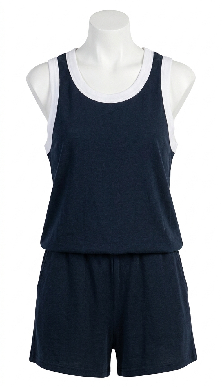 NEW STATESIDE softest fleece color block bubble top in new navy